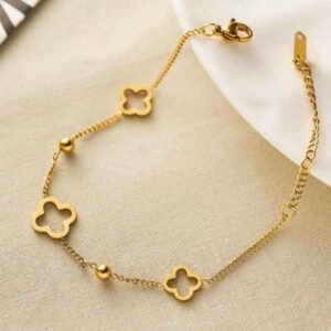 1pc Stainless Steel 18K Gold Plated Zirconia
