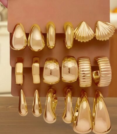 WhatsApp Image 2025-10-22 at 17.18.53_58a7ed71 9 Pairs Gold Women's Earrings Set – Fall Season Jewellery Featuring Elegant